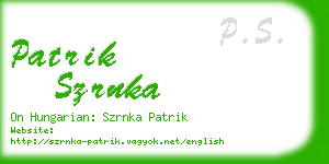 patrik szrnka business card